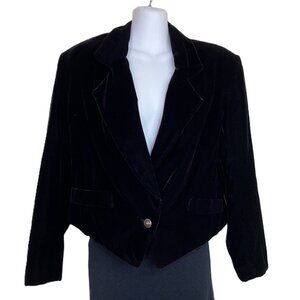 Avenue Road Velvet Blazer Single Button Jacket Dark Eggplant Vintage 90s Medium